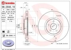 BREMBO 09C54211 ON FREN AYNASI CONNECT 12 > FOCUS III 11>15 KUGA 12>14 VOLVO V40 T2-T3-T4-T5 C30 06>12 C70 II 07>12 S40 II 05>12 V50 04>