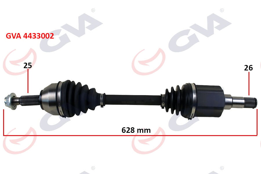 GVA 4433002 ON AKS KOMPLE SOL TRANSIT CONNECT 1.8 TDCI 02>14 75PS 628mm