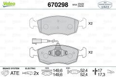 VALEO 670298 ÖN FREN BALATASI FIAT 500 10> 500 C 12> PUNTO 09> PUNTO EVO 09> K:17.1 MM G:149.3 MM