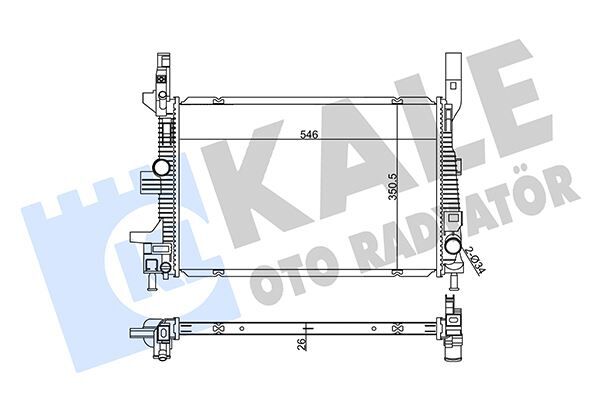 KALE 355520 SU RADYATÖRÜ FORD CMAX-FOCUS-KUGA-CONNECT 14> 1.5 TDCİ OTOMATİK ŞANZIMAN