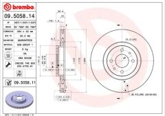 BREMBO 09505814 ON FREN DISKI FIAT TIPO 91>95 PUNTO 99>12 COUPE 96>00 ALFA ROMEO 146 95>01 145 95>01 LANCIA DELTA II 93>99 DEDRA 91>99
