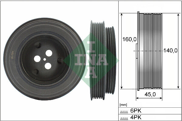 INA 544013110 KRANK KASNAĞI FORD TRANSİT-PEUGEOT BOXER-JUMPER-DUCATO 06> ÖNDEN ÇEKER 2.2 TDCİ 6PK-4PK