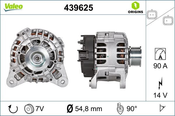 VALEO 439625 ALTERNATÖR CLIO III 1.2 16V 05 > CLIO IV 1.2 16V 12 > TWINGO II 1.2 16V 07 >