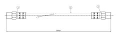 CAVO C800250A ARKA FREN HORTUMU P206 1.1 . 1.4. 1.6 . DIESEL 98>