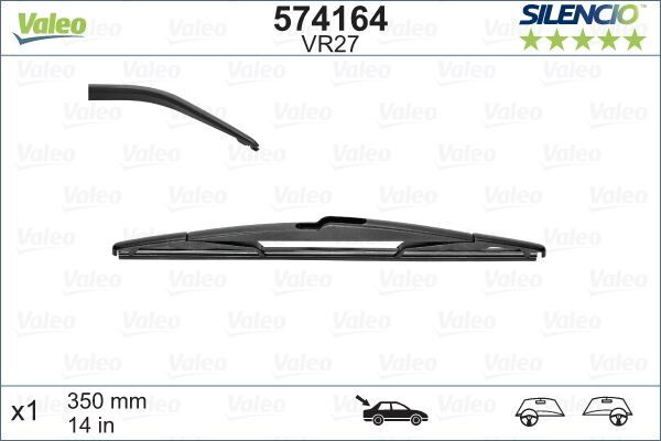 VALEO 574164 SİLECEK SILENCIO 35cm x1 VM27 ARKA P106/P206/SAXO/XANTIA
