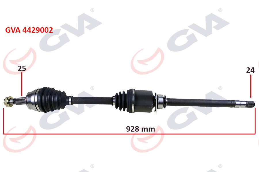 GVA 4429002 KOMPLE AKS SAĞ DOBLO 1.9 JTD 01> DOBLO-ALBEA 1.3 MTJ 05> 928mm
