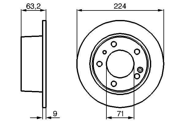 BOSCH 0986478141 ARKA FREN AYNASI CITROEN XM Y3 -XM Y4 -XM BREAK Y3 -XM BREAK Y4 1992->1994 DOLU 224x71x5DL