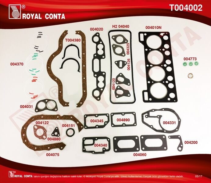 ROYAL T004002 MOTOR TAKIM CONTA STD.KEÇESİZ R12 1300