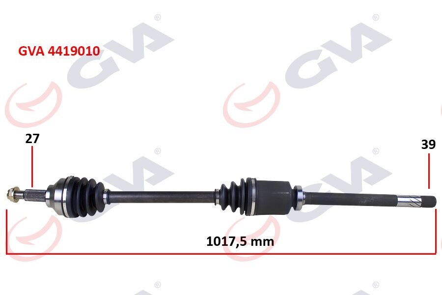 GVA 4419010 KOMPLE AKS SAĞ TRAFIC II-OPEL VIVARO 1.9 DCI 01 > 1017mm