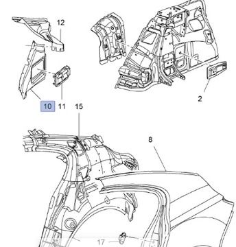 OE-OPEL 22824234 INSIGNIA A ARKA ÇAMURLUK ALT SACI : L
