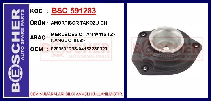 BSC 591283 AMORTISOR TAKOZU ON MERCEDES CITAN W415 12> - KANGOO III 08>