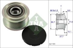 INA 535012810 ALTERNATÖR GERGİ KASNAĞI FORD TRANSIT 2.2 155PS 11 > RANGER TKE 2.2 155PS 12 > CUSTOM V362 12 > DT244 DEFENDER L316 TOYOTA HILUX 7 ALT.NO BOSCH 0121615003