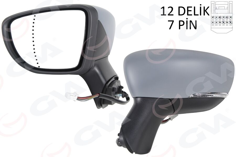 GVA 1014821 DIŞ DİKİZ AYNASI SOL ELETRİKLİ ISITMALI SİNYALLİ ASTARLI ASFERİK CAPTUR 17-