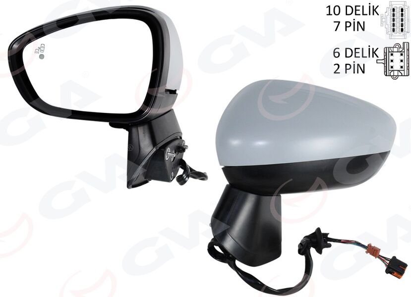 GVA 1090221 DIŞ DİKİZ AYNASI KOMPLE SOL OPEL CROSSLAND 17> ELEKTRİKLİ KATLANIR