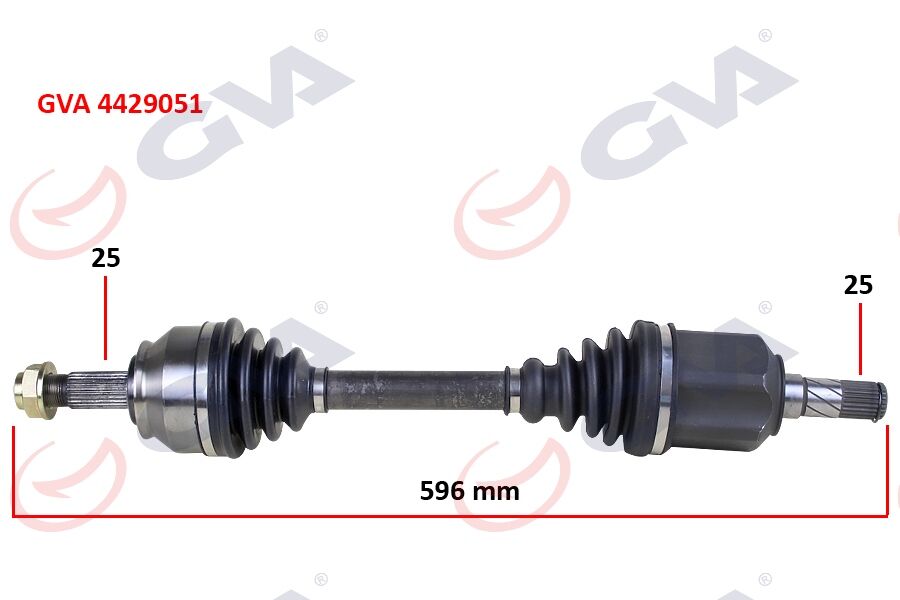 GVA 4429051 KOMPLE AKS SOL DOBLO 1.6 MJT AT/MT 10- 596mm