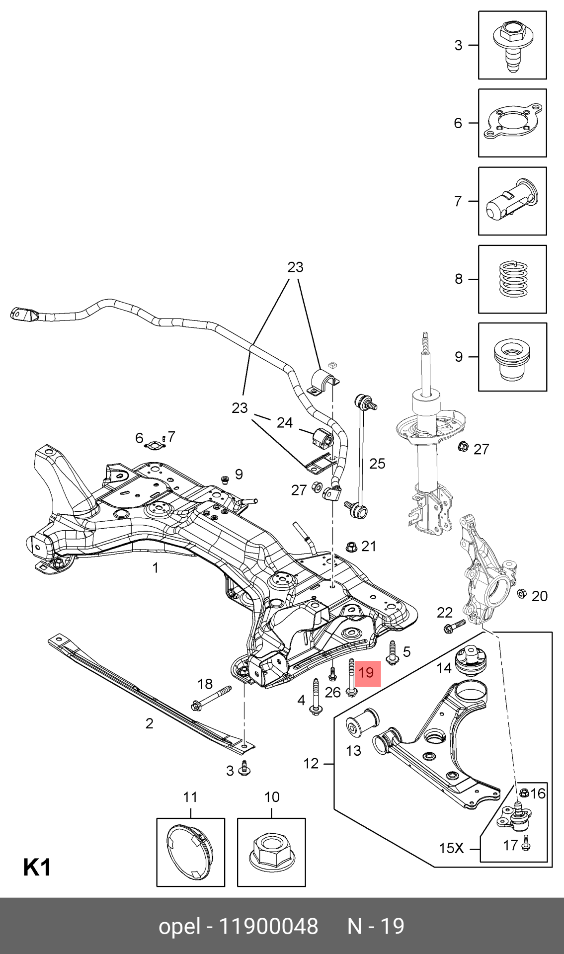 OE-OPEL 11900048 SCREW