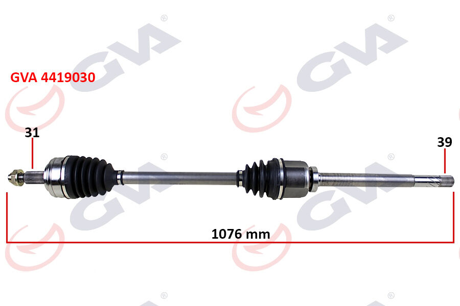 GVA 4419030 KOMPLE AKS SAĞ MASTER III 10> MOVANO B 10> 2.3dCi 6 VİTES 1076mm