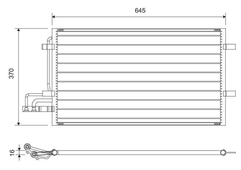 VALEO 812738 KLİMA RADYATORU KONDENSERİ FOCUS CMAX 03-07 1.6-1.8-2.0-1.6TDCI-1.8TDCI-2.0TDCI 628x371x16
