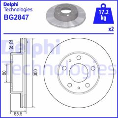 DELPHI BG2847 ÖN FREN AYNASI FIAT DUCATO 94>14 PEUGEOT BOXER 94>14 CITROEN JUMPER 94>14 KARSAN JEST 98> 300x24x5D ELİK