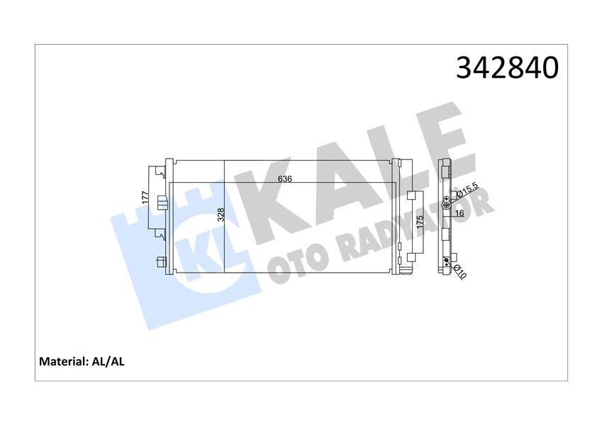 KALE 342840 KLİMA RADYATÖRÜ KONDANSER DACIA DUSTER 10> 1.5dCi