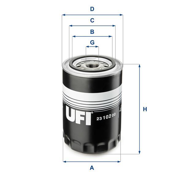 UFI 2310200 YAĞ FİLTRESİ FORD RANGER 98>06 2.5 TD - NISSAN PİCK UP-NAVARA 720-D21-D22 TOYOTA HIACE 2.2-2.4D W 940/1