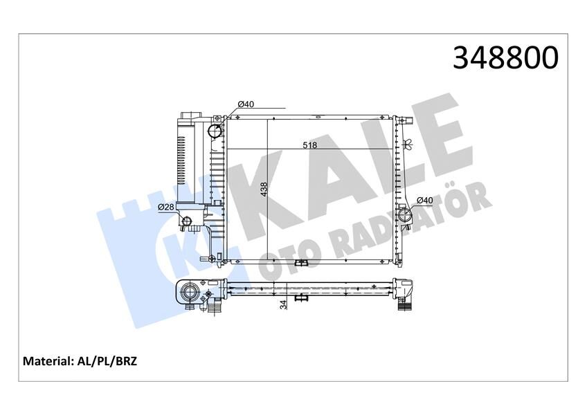 KALE 348800 MOTOR SU RADYATORU BMW M20 M40 M43 M50 E34