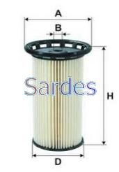 SARDES SF6014 YAKIT FİLTRESİ ARTEON 17>GOLF VII 13>JETTA 15>TIGUAN 16>TOURAN 16>ATECA 16>KODIAQ 17>OCTAVIA 13> UZUN TIP
