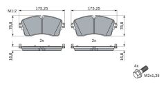 BOSCH 0986424871 FREN BALATASI ON LAND ROVER DEFENDER L663 DISCOVERY L462 RANGE ROVER L405 L494 . JAGUAR E-PACE X540
