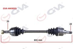 GVA 4443033 KOMPLE AKS SOL PEUGEOT P307 00>07 CITROEN C4 04>11 1.4-1.6 MANUEL ŞANZIMAN 00-07 631x25x22