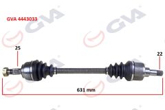 GVA 4443033 KOMPLE AKS SOL PEUGEOT P307 00>07 CITROEN C4 04>11 1.4-1.6 MANUEL ŞANZIMAN 00-07 631x25x22
