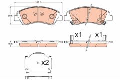 TRW GDB3618 ÖN FREN BALATA HYUNDAI İ10 1.0L 1.2L G3LA G4LA 13-> - Aşınma ikaz soketli