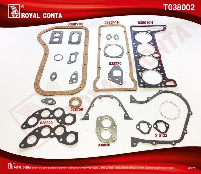 ROYAL T038002 MOTOR TAKIM CONTA KEÇESİZ 1300S-1600S-NİVA