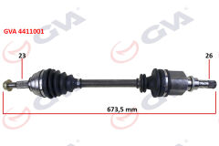 GVA 4411001 KOMPLE AKS SOL MEGANE II 1.4/1.6 16V-1.5 DCİ 02-08 673mm