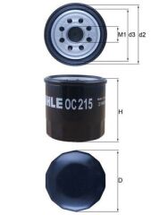 MAHLE OC215 YAĞ FİLTRESİ OPEL AGILA B 1.0L 1.2L / CHEVROLET KALOS. AVEO. MATIZ. SPARK 1.0L 1.2L 03-> / SUZUKI SWIFT 90-> / ALTO. MARUTTI 86-> / DAIHATSU TERIOS 97-> / FEROZA. APPLAUSE 88->