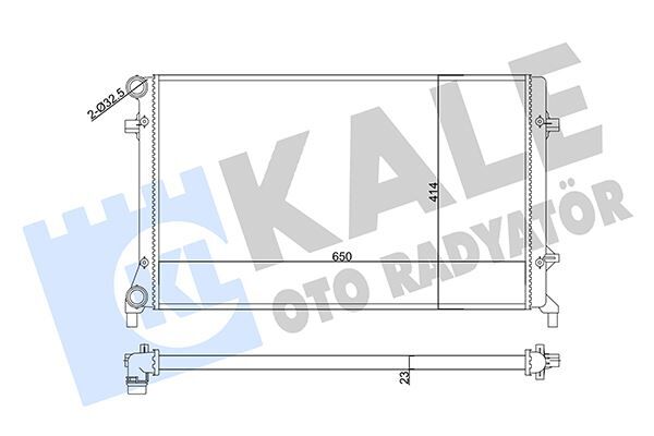KALE 356920 SU RADYATÖRÜ AUDI A3-SEAT ALTEA-LEON-TOLEDO III-SKODA OCTAVIA-YETI-VW CADDY III-EOS-GOLF V-VI-JETTA III-PASSAT-TOURAN 1.4 1.6 2.0 FSI 03 > AT MT AC NAC MEKANİK 650x414x23 1K0121251DL-1K0121251AP