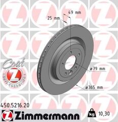 ZIMMERMANN 450.5216.20 FREN DISKI ARKA LAND ROVER RANGE ROVER L405 L494