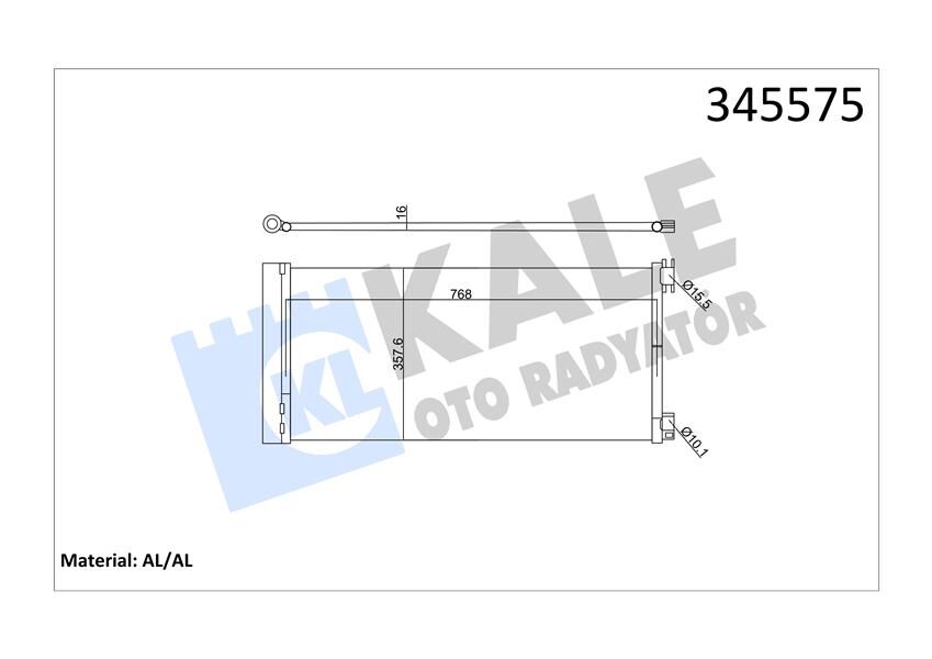KALE 345575 KLİMA KONDENSERİ TRAFIC III-VIVARO III 1.6 DCİ-CDTİ 14 > AL/AL