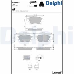 DELPHI LP5083EV ÖN FREN BALATASI CORSA F 19> CROSSLAND 17> MOKKA 20> C3 II-III-AIRCROSS 09> C4 14> 208 19> 2008 19> DS3 15> 15 İNÇ 283mm