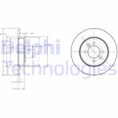 DELPHI BG2694 ARKA FREN AYNASI RENAULT LAGUNA 93>01 SAFRANE 92>96 265x10.5x4DELİK