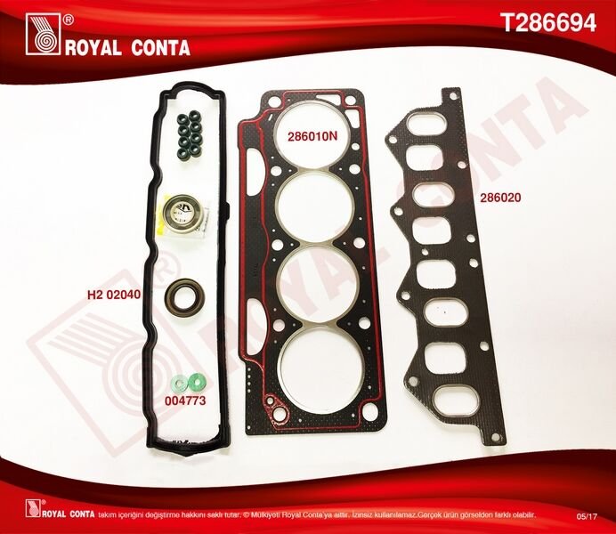 ROYAL T286694 ÜST TAKIM CONTA CLIO I 91> 1.8 LAGUNA-MEGANE I 95> 1.8-2.0 F3P 710/F3P 714 SKT KEÇELİ