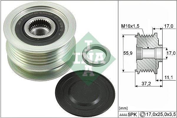 INA 535011610 ALTERNATÖR KASNAĞI MGN-CLIO II-KNG-TWNG-SYMBOL II 01- 5 KANALLI K9K-K4M