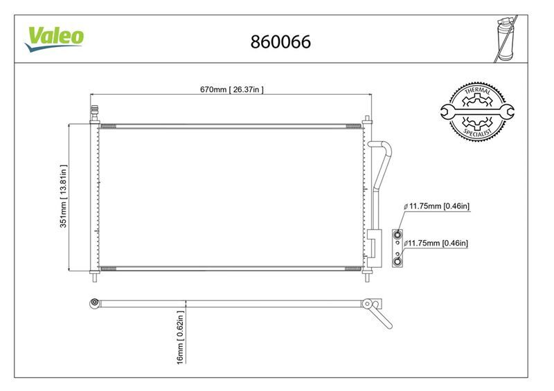 VALEO 860066 KLIMA RADYATORU FOCUS I 1.4 16V 1.8TDCI 1.6 ZETEC S 16V 98>04