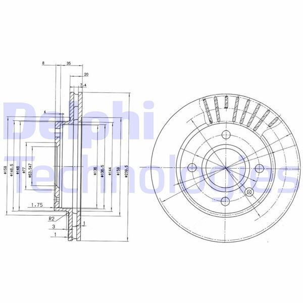 DELPHI BG2440 FREN DİSKİ ÖN FORD FİESTA-ESCORT 91> DIŞ ÇAP: 240mm