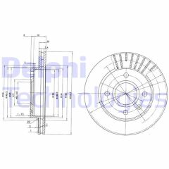 DELPHI BG2440 FREN DİSKİ ÖN FORD FİESTA-ESCORT 91> DIŞ ÇAP: 240mm