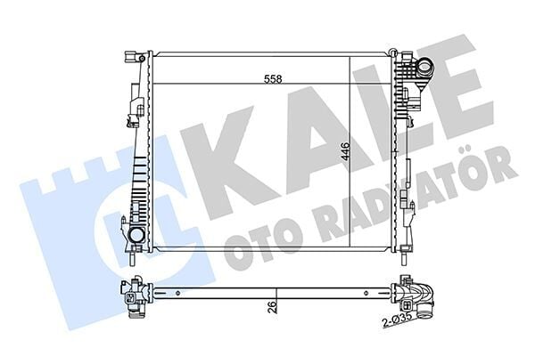 KALE 351215 SU RADYATÖRÜ TRAFIC II-OPEL VIVARO-NISSAN PRIMASTAR 2.0DCI-CDTI 06 > MT BRAZING 448x446x26 93854164