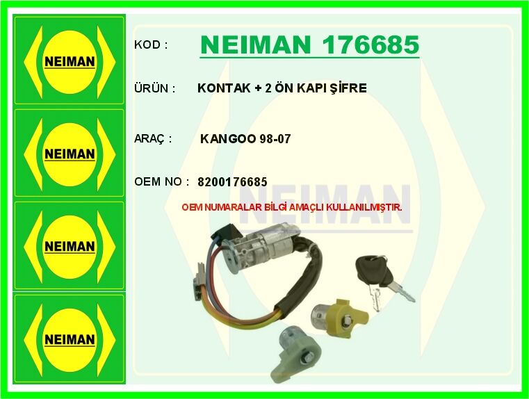 NEIMAN 176685 KONTAK 2 ÖN KAPI ŞİFRE KANGOO 98-07
