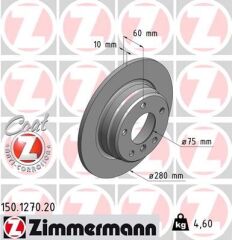 ZIMMERMANN 150.1270.20 FREN DISKI ARKA BMW E36 E46
