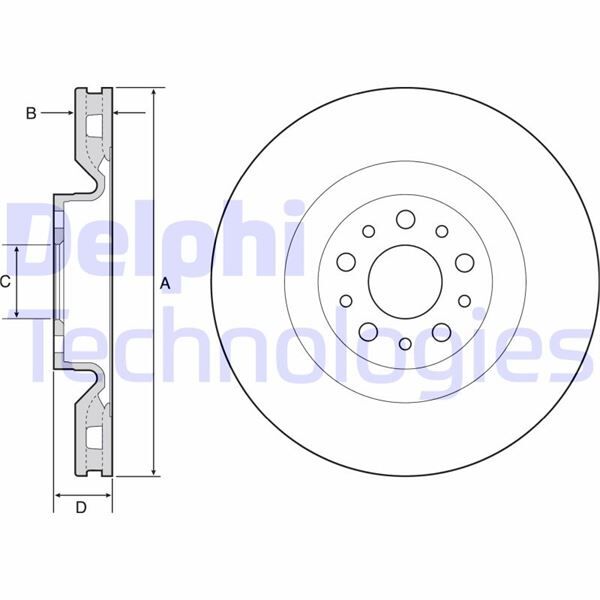 DELPHI BG4556 ÖN FREN AYNASI FIAT 500 L 13> DOBLO 10> OPEL COMBO 12> 305x28x45.8 HAVALI 5 DELİK
