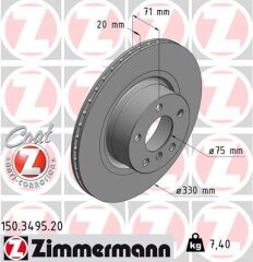 ZIMMERMANN 150.3495.20 FREN DISKI ARKA BMW F25 F26
