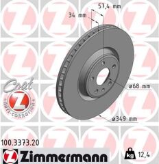 ZIMMERMANN 100.3373.20 FREN DİSKİ A4 A5 A6 A8 Q5 Q7 TOUAREG